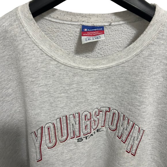 Champion Youngstown State Crew Neck Pullover Sweatshirt Size XL Gray - Picture 3 of 6